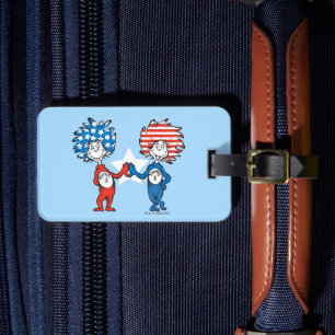 Dr. Seuss Thing One Thing Two Patriotic Graphic Luggage Tag