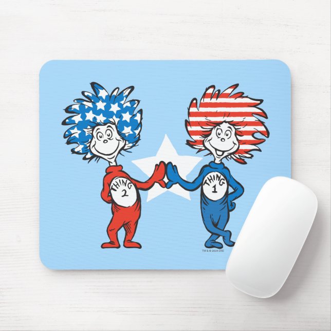 Dr. Seuss | Thing One Thing Two Patriotic Graphic Mouse Pad (With Mouse)