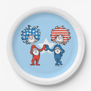 Dr. Seuss Thing One Thing Two Patriotic Graphic Paper Plates