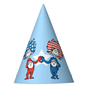 Dr. Seuss   Thing One Thing Two Patriotic Graphic Party Hat