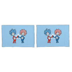 Dr. Seuss Thing One Thing Two Patriotic Graphic Pillow Case