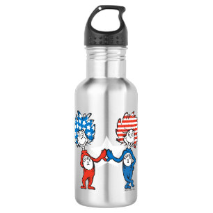 Dr. Seuss Thing One Thing Two Patriotic Graphic Stainless Steel Water Bottle