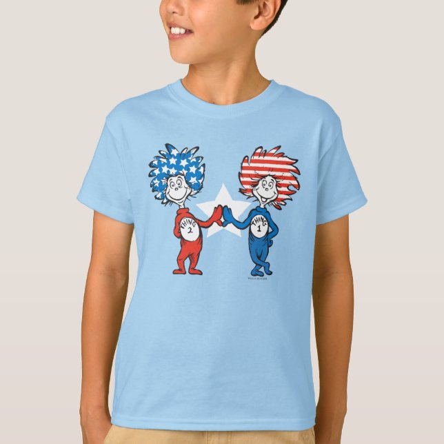 Dr. Seuss | Thing One Thing Two Patriotic Graphic T-Shirt (Front)
