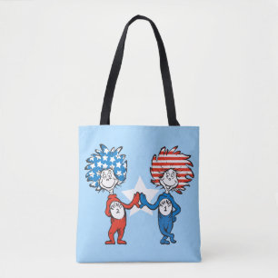 Dr. Seuss Thing One Thing Two Patriotic Graphic Tote Bag