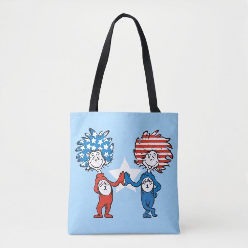 Dr Seuss  Thing One Thing Two Patriotic Graphic Tote Bag