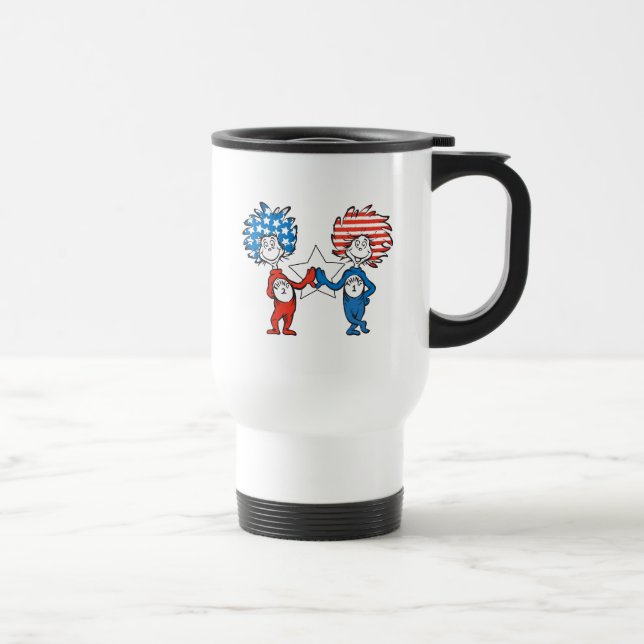 Dr. Seuss | Thing One Thing Two Patriotic Graphic Travel Mug (Right)