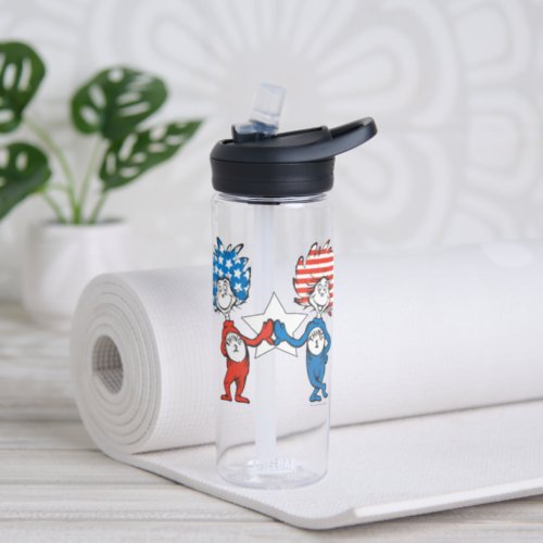 Dr Seuss  Thing One Thing Two Patriotic Graphic Water Bottle