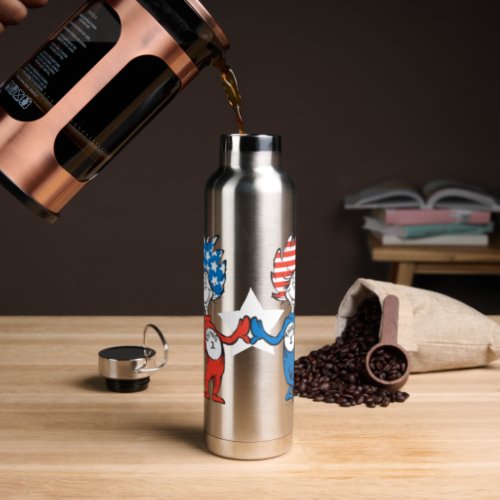 Dr Seuss  Thing One Thing Two Patriotic Graphic Water Bottle