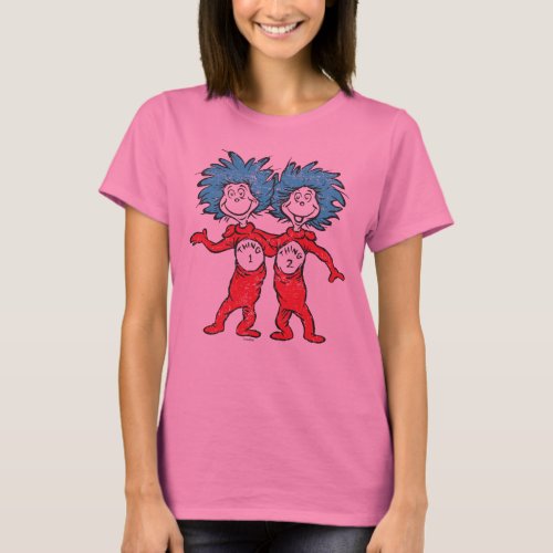 Dr Seuss  Thing One Thing Two Sitting T_Shirt