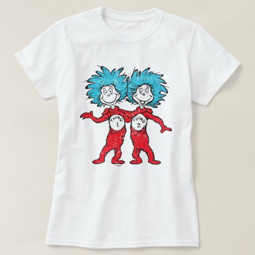 Dr Seuss  Thing One Thing Two Sitting T_Shirt