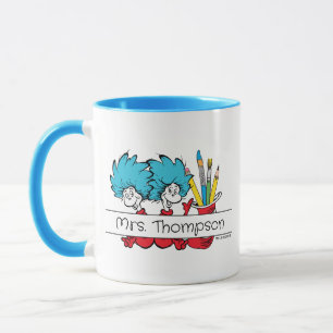 Dr. Seuss Thing One Thing Two Teacher Name Mug