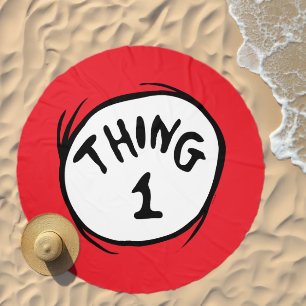 Dr. Seuss Thing One Thing Two - Thing One Beach Towel