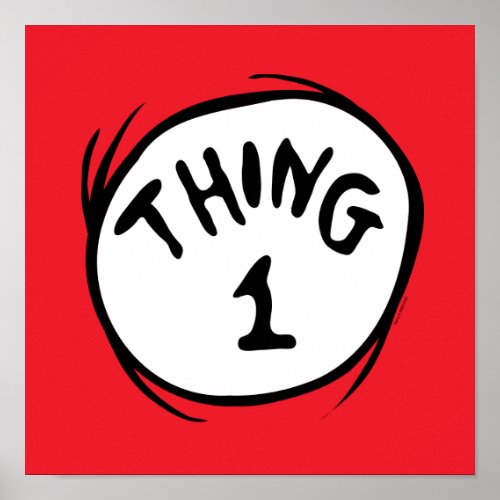 Dr Seuss  Thing One Thing Two _ Thing One Poster