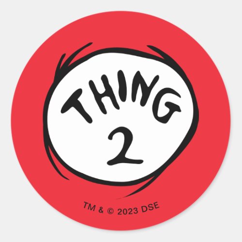 Dr Seuss  Thing One Thing Two _ Thing Two Classic Round Sticker