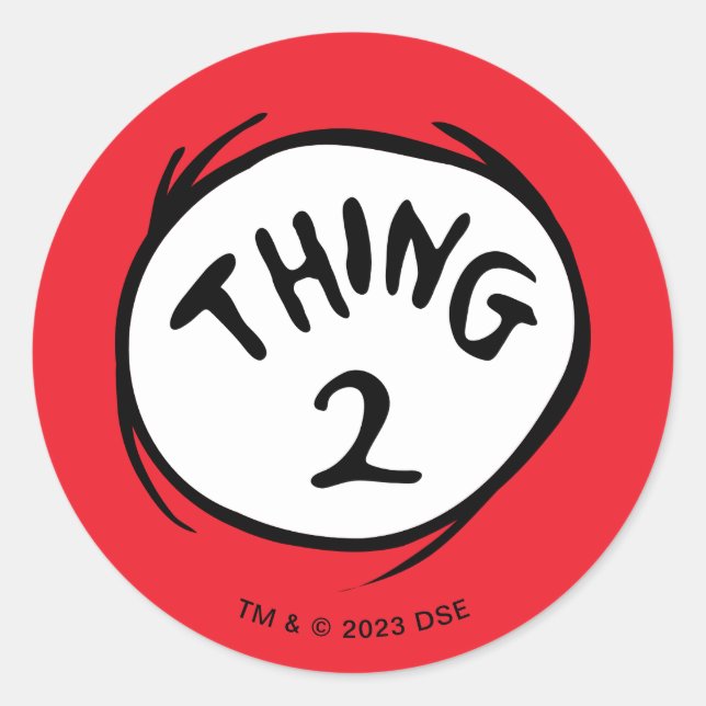 Dr. Seuss | Thing One Thing Two - Thing Two Classic Round Sticker (Front)