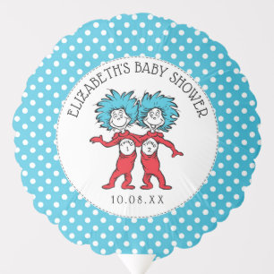 Dr. Seuss Thing One Thing Two   Twins Baby Shower Balloon