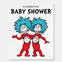 Dr. Seuss Thing One Thing Two Twins Baby Shower Foam Board Zazzle