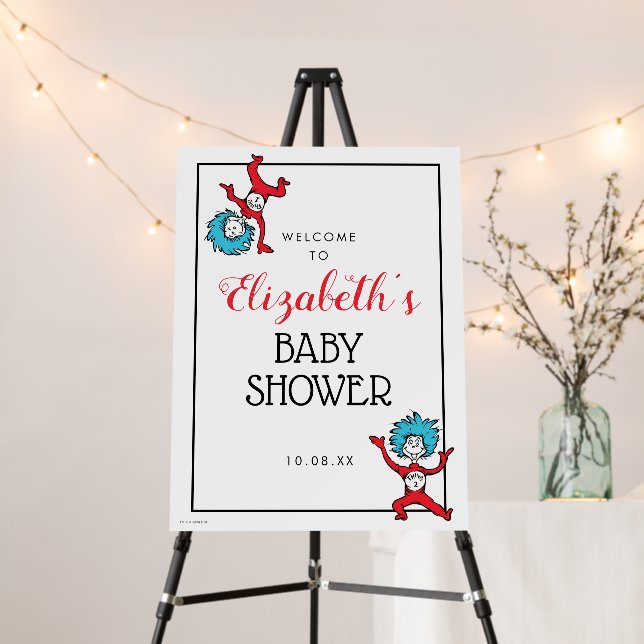 Dr. Seuss Thing One Thing Two | Twins Baby Shower Foam Board (In Situ (Stand))