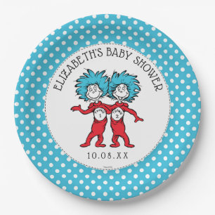 Dr. Seuss Thing One Thing Two Twins Baby Shower Paper Plates