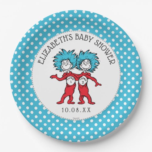 Dr Seuss Thing One Thing Two  Twins Baby Shower Paper Plates