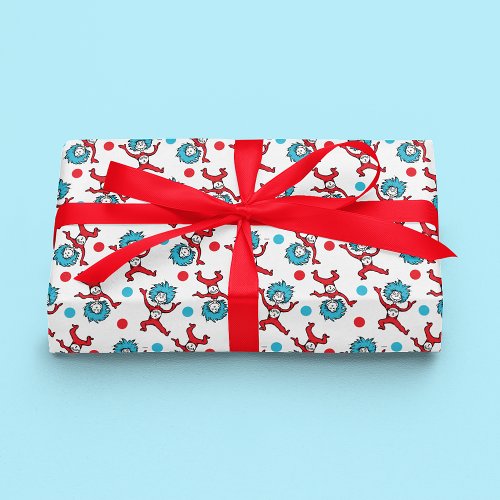 Dr Seuss Thing One Thing Two  Twins Baby Shower Wrapping Paper