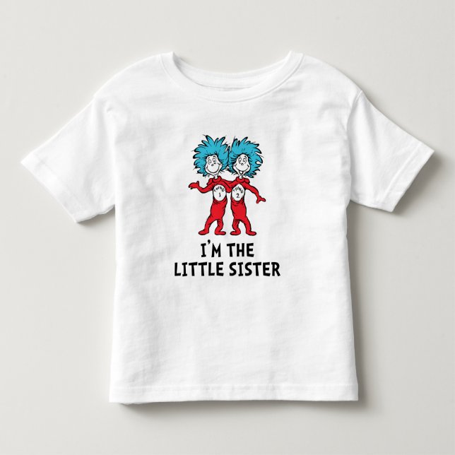 Dr. Seuss Thing One Thing Two | Twins | Big Sister Toddler T-shirt (Front)