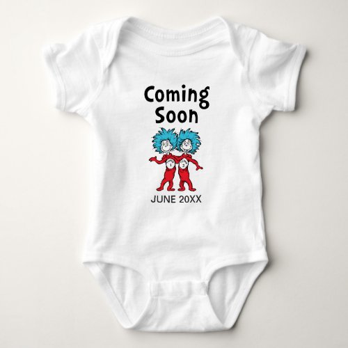 Dr Seuss Thing One Thing Two Twins  Coming Soon Baby Bodysuit