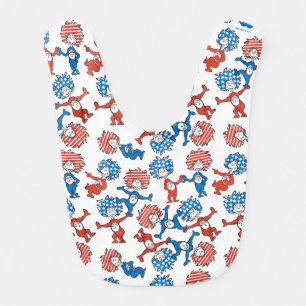 Dr. Seuss Thing One Thing Two US Flag Pattern Baby Bib