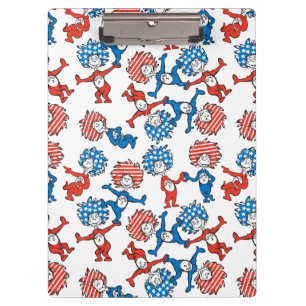 Dr. Seuss Thing One Thing Two US Flag Pattern Clipboard