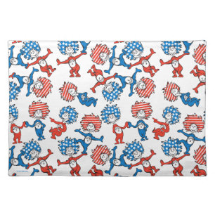Dr. Seuss Thing One Thing Two US Flag Pattern Cloth Placemat