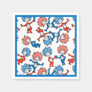 Dr. Seuss Thing One Thing Two US Flag Pattern Napkins