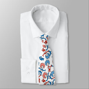 Dr. Seuss   Thing One Thing Two US Flag Pattern Neck Tie