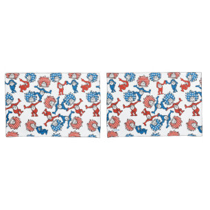 Dr. Seuss Thing One Thing Two US Flag Pattern Pillow Case