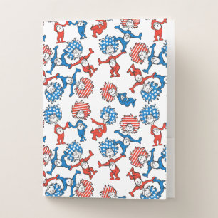 Dr. Seuss Thing One Thing Two US Flag Pattern Pocket Folder