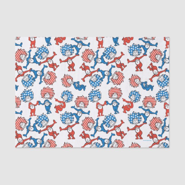 Dr. Seuss | Thing One Thing Two US Flag Pattern Tissue Paper (Front)