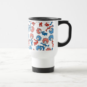 Dr. Seuss Thing One Thing Two US Flag Pattern Travel Mug