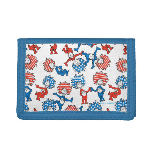 Dr. Seuss Thing One Thing Two US Flag Pattern Trifold Wallet