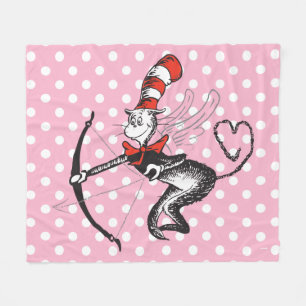 Dr. Seuss Valentine Cat in the Hat Cupid Fleece Blanket