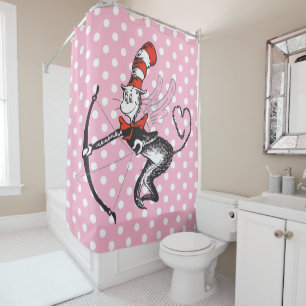 Dr. Seuss Valentine Cat in the Hat Cupid Shower Curtain