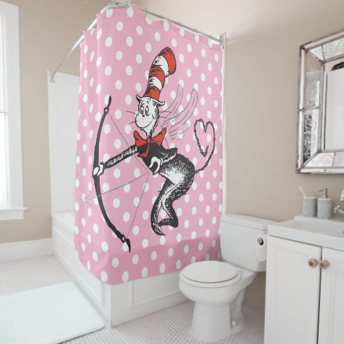 Dr Seuss Valentine  Cat in the Hat Cupid Shower Curtain