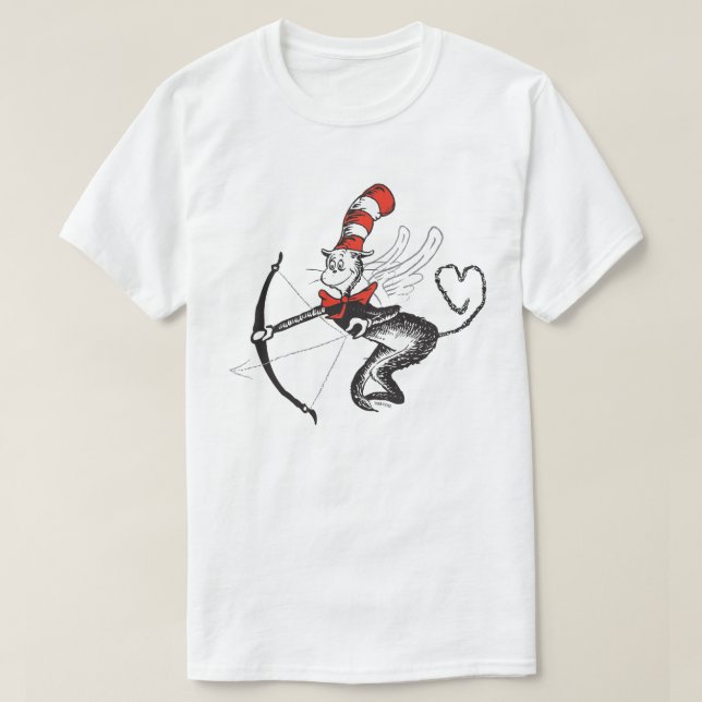 Dr. Seuss Valentine | Cat in the Hat Cupid T-Shirt (Design Front)