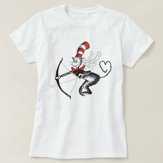Dr. Seuss Valentine | Cat in the Hat Cupid T-Shirt (Design Front)