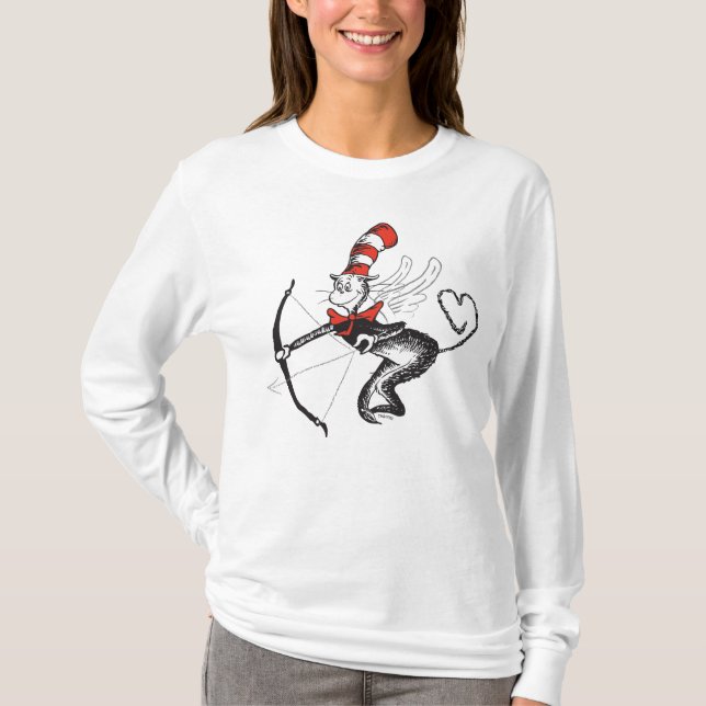 Dr. Seuss Valentine | Cat in the Hat Cupid T-Shirt (Front)