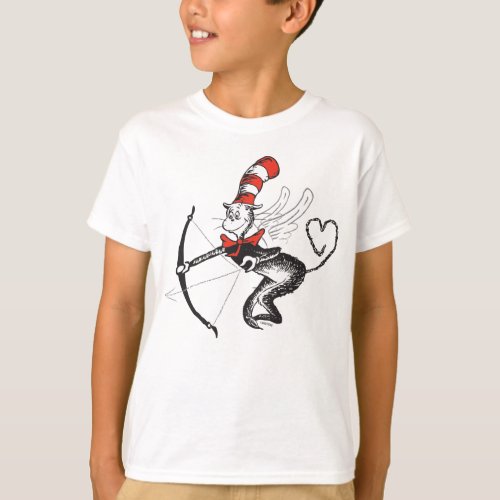 Dr Seuss Valentine  Cat in the Hat Cupid T_Shirt