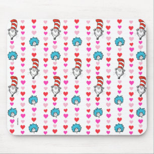 Dr. Seuss Valentine Cat in the Hat Heart Pattern Mouse Pad