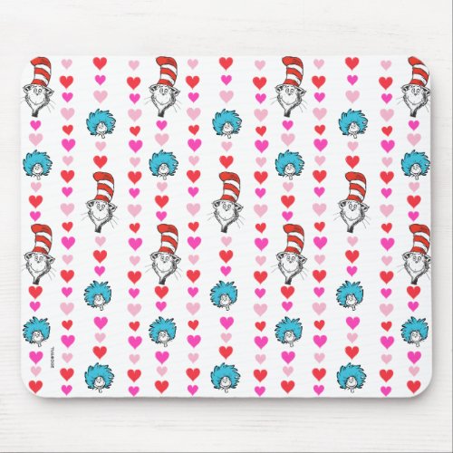 Dr Seuss Valentine  Cat in the Hat Heart Pattern Mouse Pad