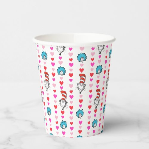 Dr Seuss Valentine  Cat in the Hat Heart Pattern Paper Cups