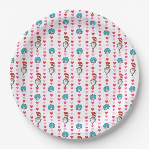 Dr Seuss Valentine  Cat in the Hat Heart Pattern Paper Plates