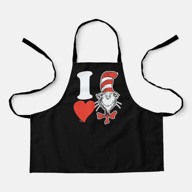 Dr. Seuss Valentine | I Heart Cat in the Hat Apron (Front)