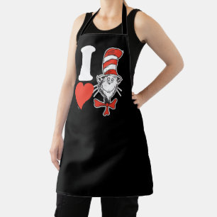 Dr. Seuss Valentine I Heart Cat in the Hat Apron